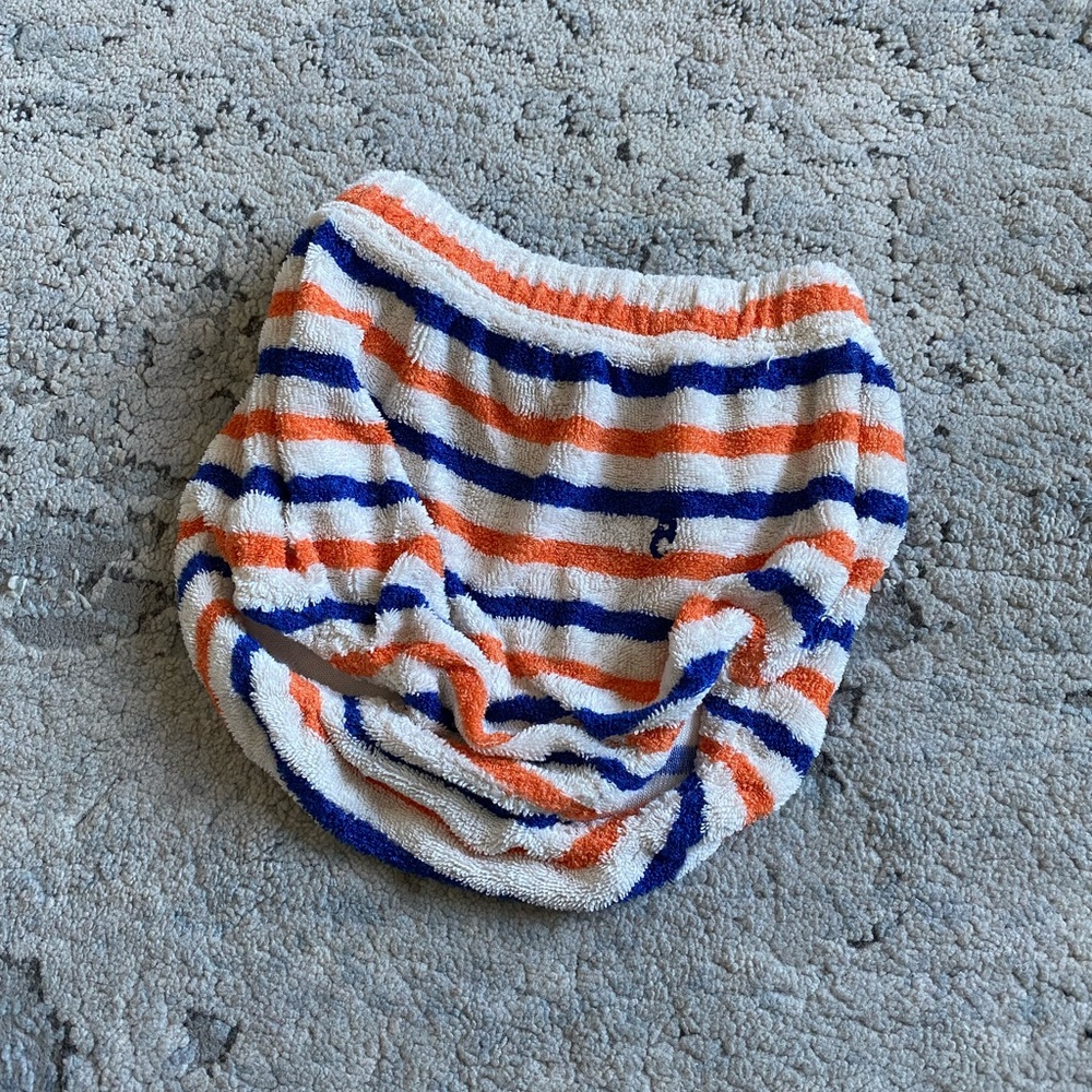 BOBO CHOSES Striped Orange & Blue Terry Baby Bloomers size 6 m - Picture 2 of 4